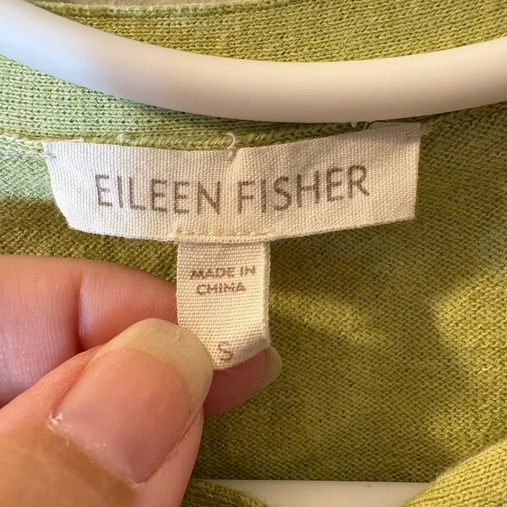 Eileen Fisher Cardigan Size Small Green Organic Cotton Cashmere - Picture 2 of 5